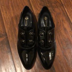 Black Patent Slip On Shoes
